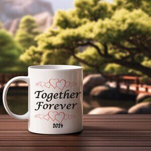 8 Together Forever White Mug, Personalized, 11oz Coffee Mug, 11oz